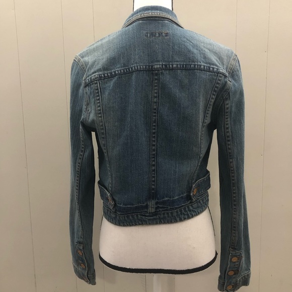 VTG LEVIS Sz M Crop Denim Jacket - Picture 7 of 11